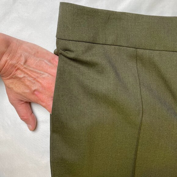 Alexandre Vauthier Pants Trousers Olive Green Wool Stretch Designer Size EU 44 - Picture 5 of 15
